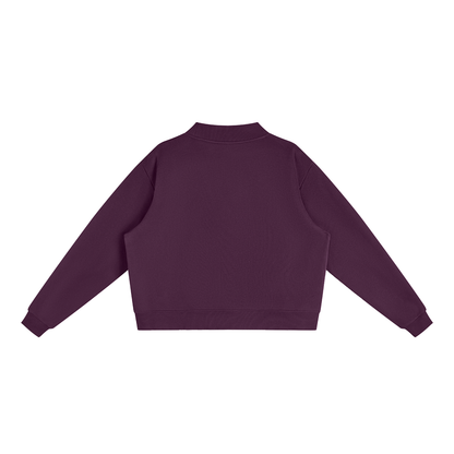 Women's Mock Neck Sweatshirt in Dark Purple, back