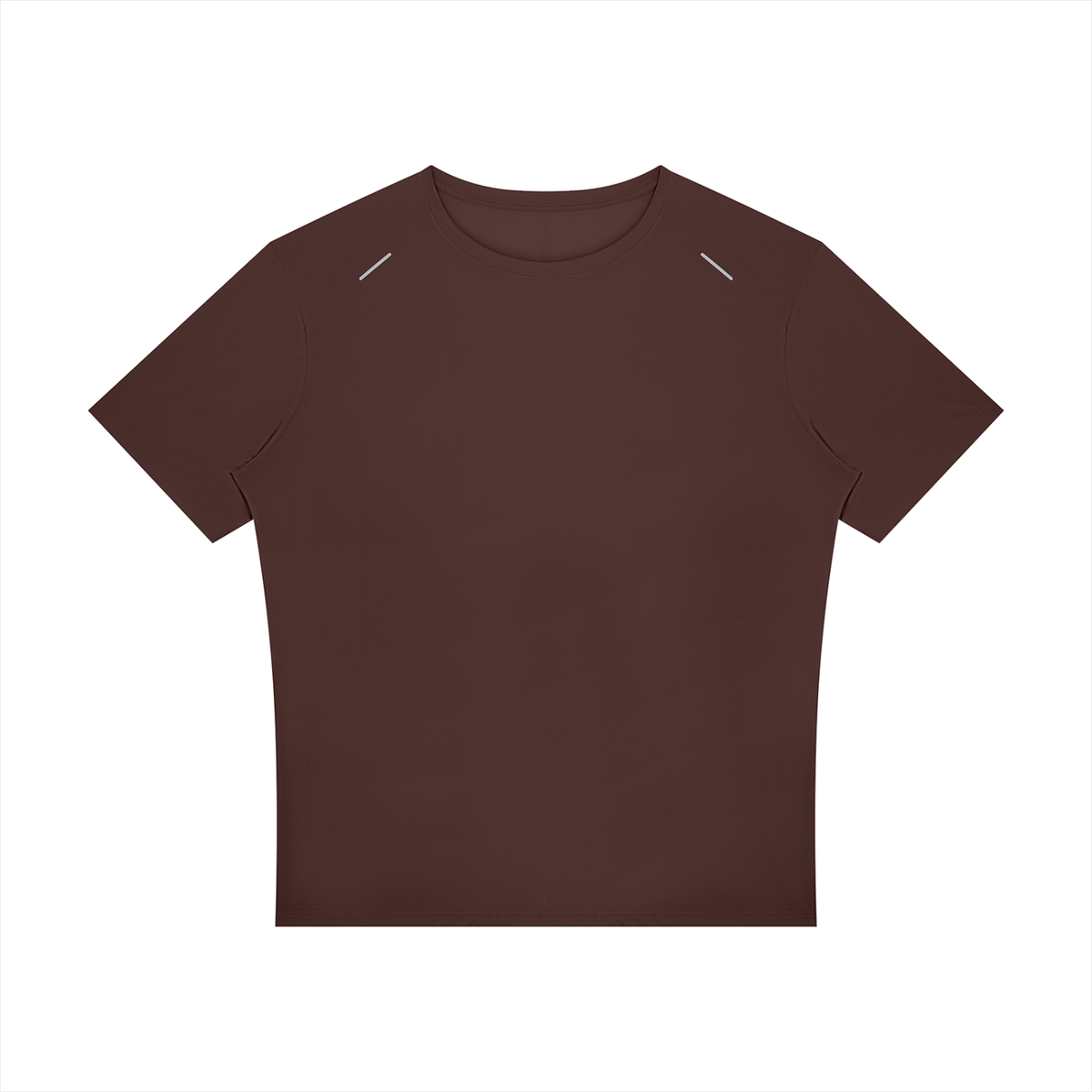 Reflective Raglan Running Tee in Brown, front