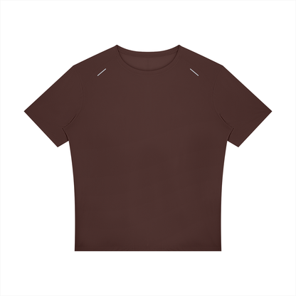 Reflective Raglan Running Tee in Brown, front