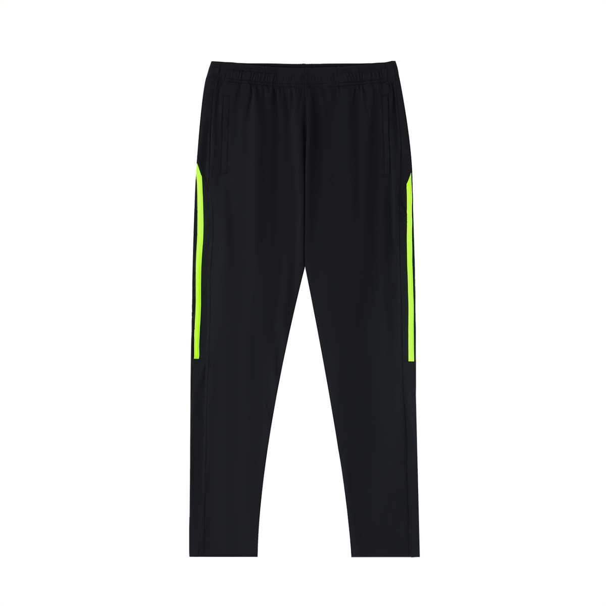 Side Stripe Track Pants in Lemon Green with Black, front