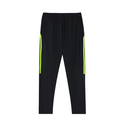 Side Stripe Track Pants in Lemon Green with Black, front