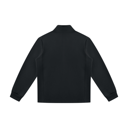 Stand Collar Track Jacket in Black, back