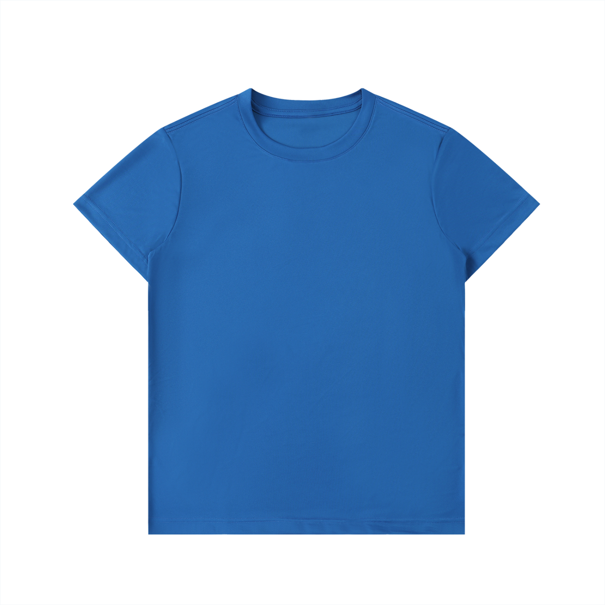 Performance Sports Tee in Bright Blue, front – custom printed apparel