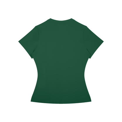 Women's Fitted Training Tee in Blackish Green, back