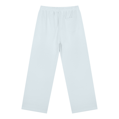 Straight Leg Fleece Track Pants in Sky Blue, back