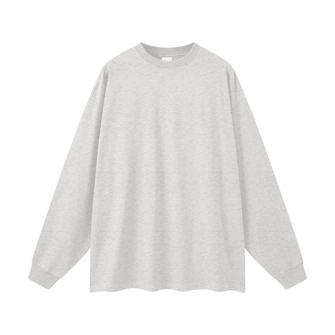 Oversized Long Sleeve Tee in Oat Gray, front