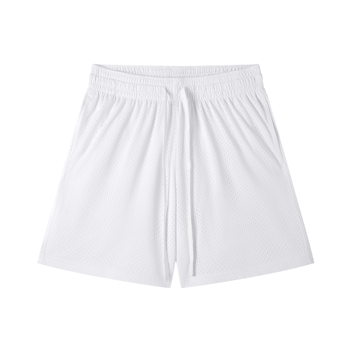 Mesh Training Shorts in White, front