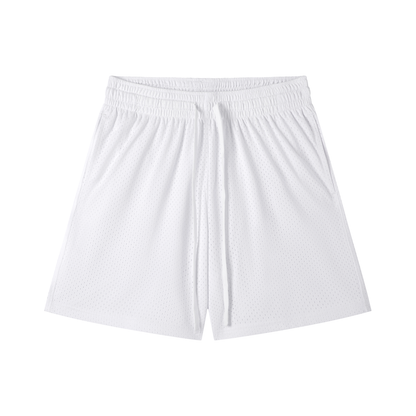 Mesh Training Shorts in White, front