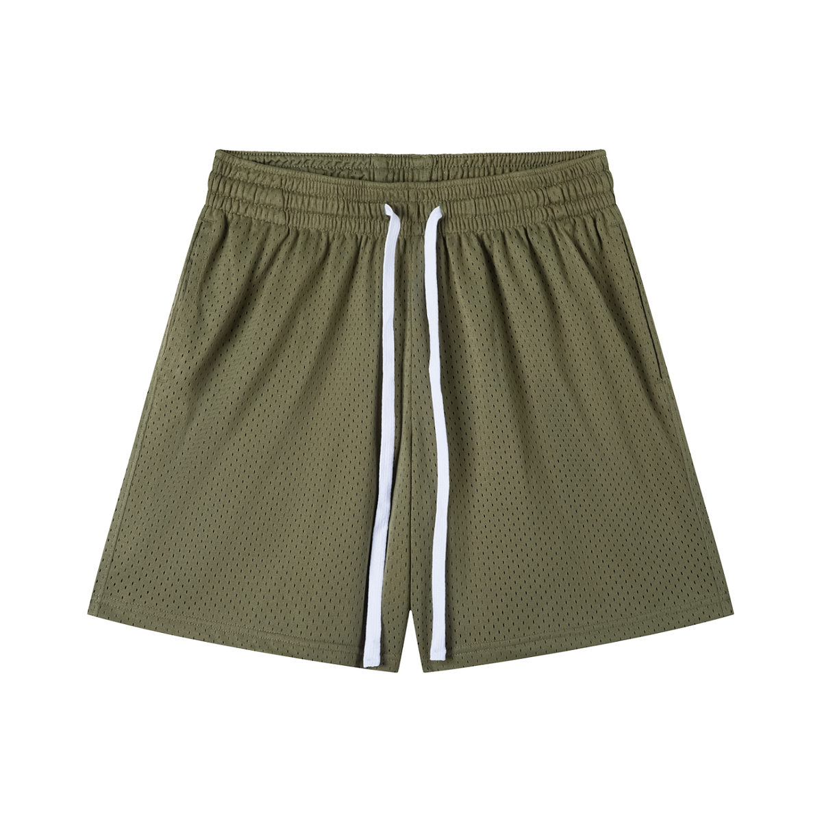 Mesh Training Shorts in Army Green, front