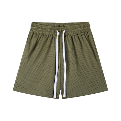 Mesh Training Shorts in Army Green, front