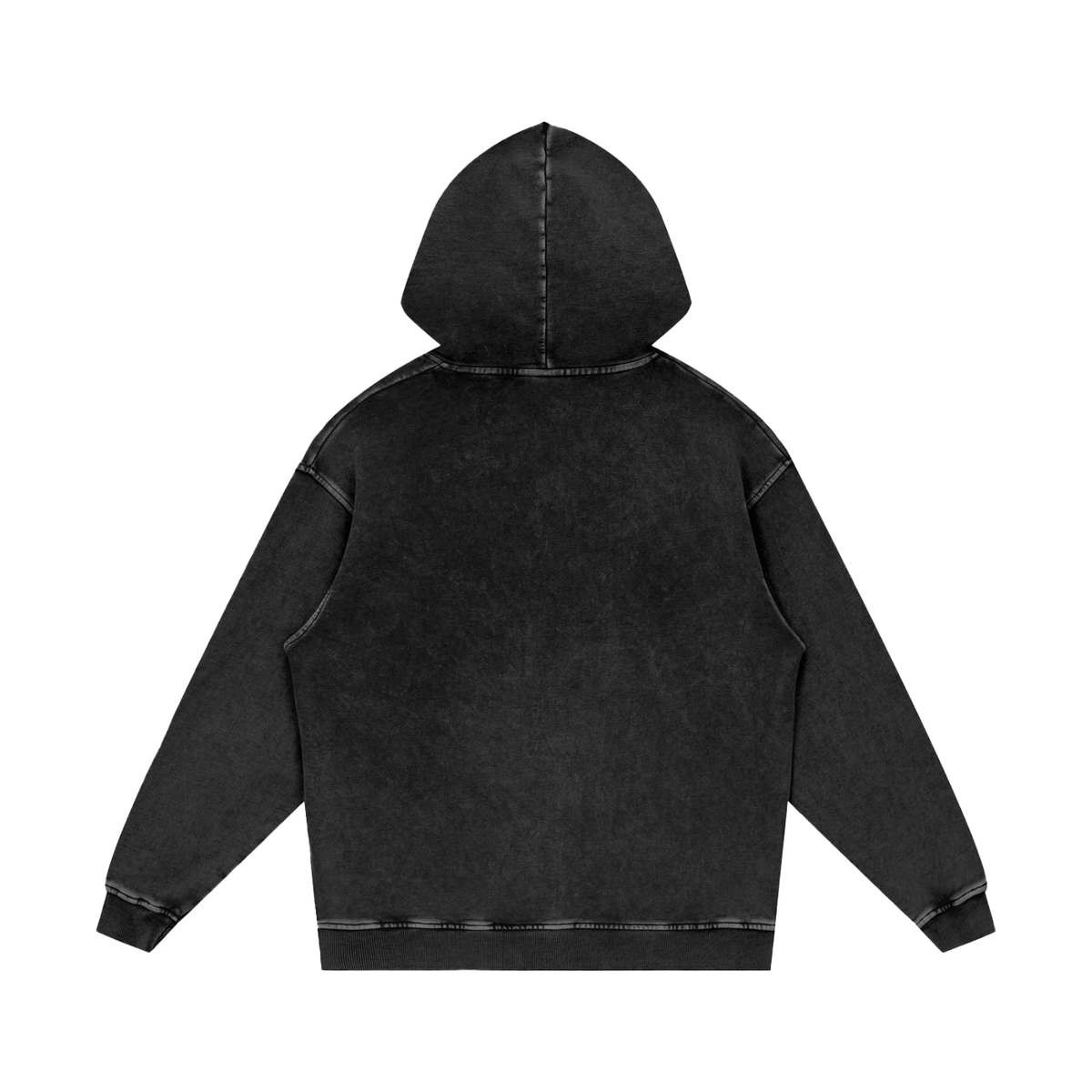 Snow Wash Heavyweight Hoodie in Black Beauty, back