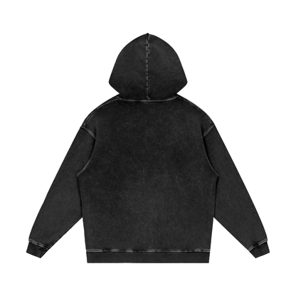 Snow Wash Heavyweight Hoodie in Black Beauty, back
