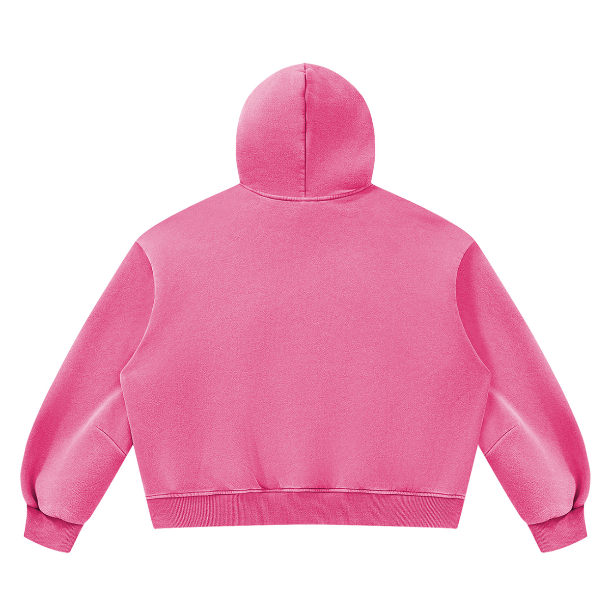Vintage Wash Boxy Hoodie in Rose Red, back