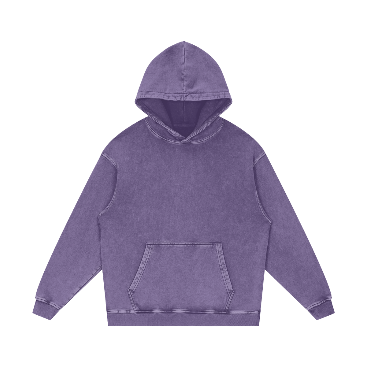 Snow Wash Heavyweight Hoodie in Purple, front