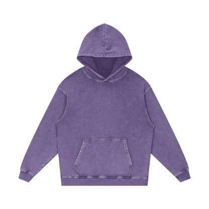 Snow Wash Heavyweight Hoodie in Purple, front