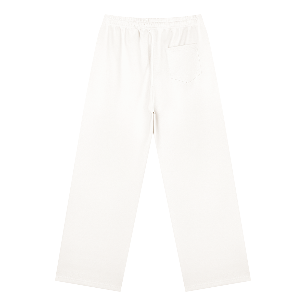 Straight Leg Fleece Track Pants in White, back