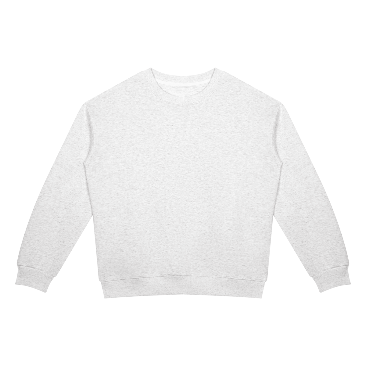 Drop Shoulder Crew Sweatshirt in Oat Grey, front