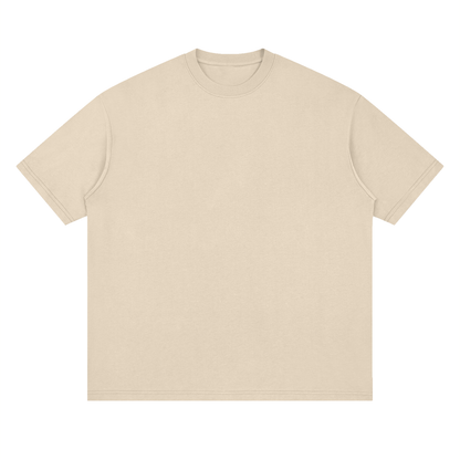 Oversized Drop Shoulder Tee in Grey Apricot, front