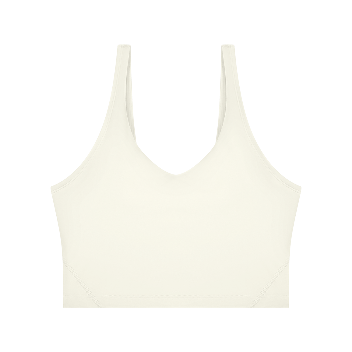 Cropped Yoga Tank in Beige, front