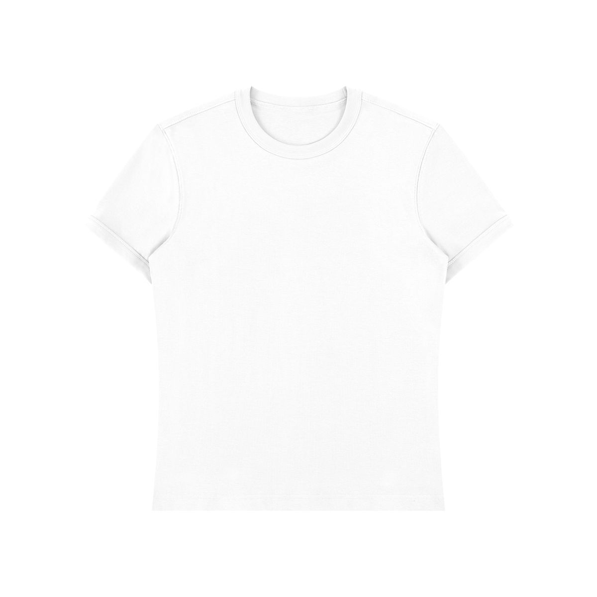 Slim Fit Stretch Tee in White, front