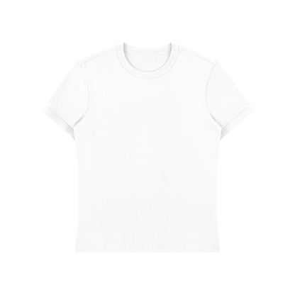 Slim Fit Stretch Tee in White, front