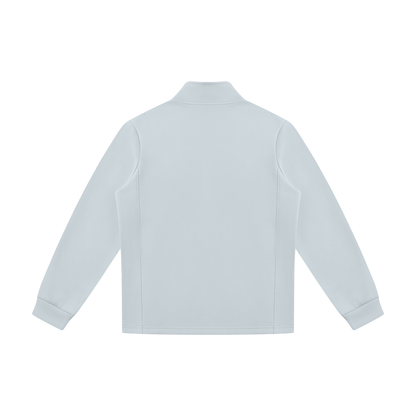 Stand Collar Track Jacket in Light Blue, back