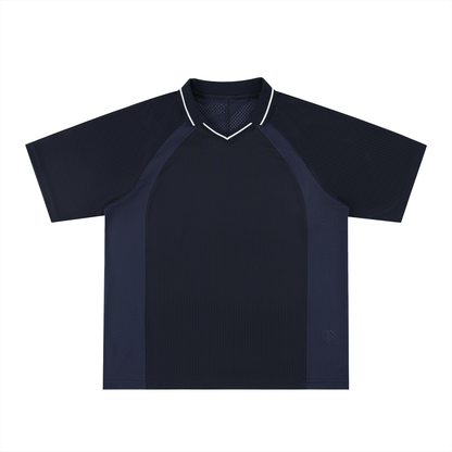 Striped Football Jersey in Navy, front