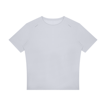 Reflective Raglan Running Tee in Light Grey, front