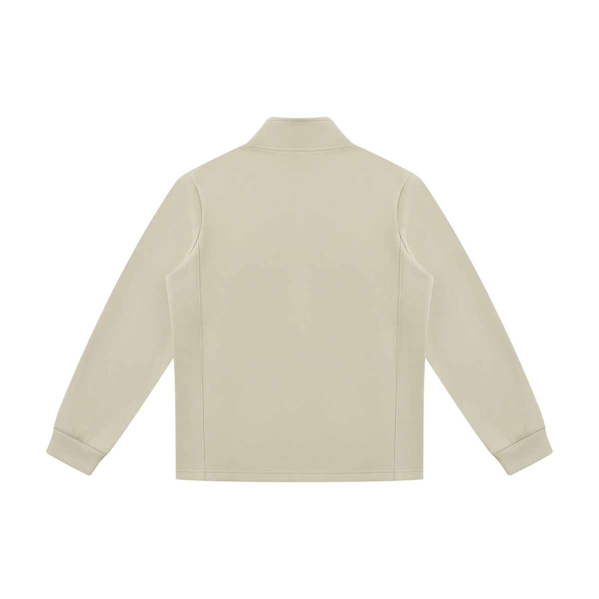 Stand Collar Track Jacket in Beige Camel, back