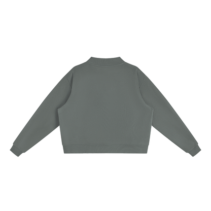 Women's Mock Neck Sweatshirt in Dark Grey, back