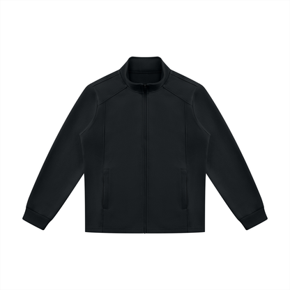 Stand Collar Track Jacket in Black, front