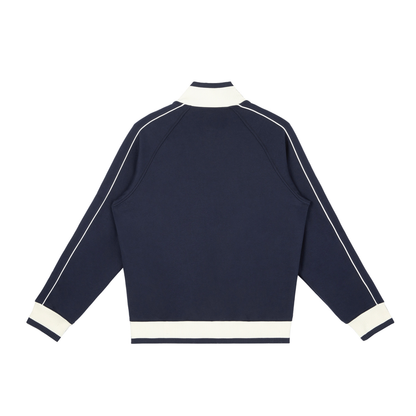 Colour Block Track Jacket in Navy, back