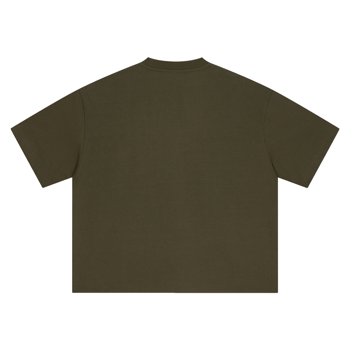 Boxy Heavyweight Tee in Army Green, back