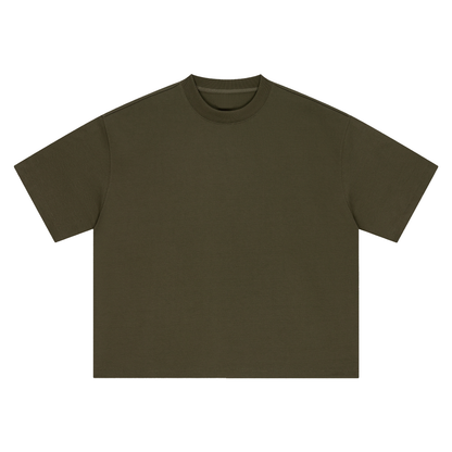 Boxy Heavyweight Tee in Army Green, front