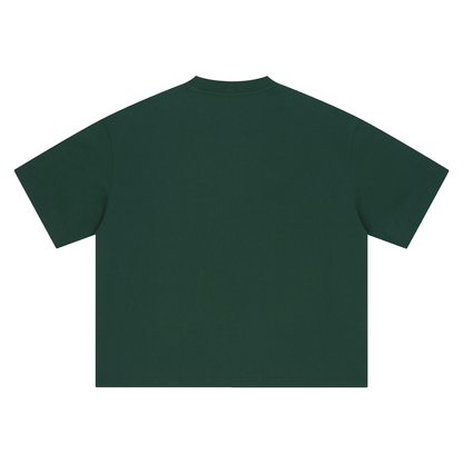Boxy Heavyweight Tee in Dark Green, back