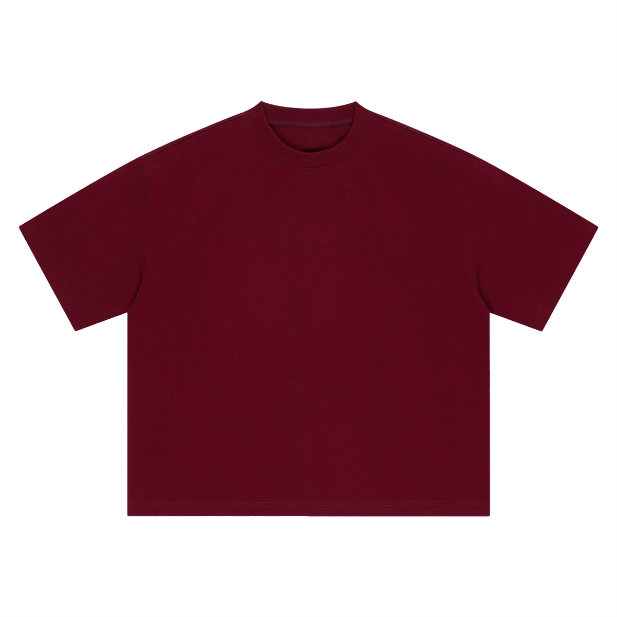 Boxy Heavyweight Tee in Dark Red, front