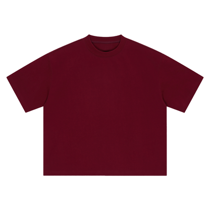 Boxy Heavyweight Tee in Dark Red, front