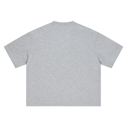 Boxy Heavyweight Tee in Marl Grey, back