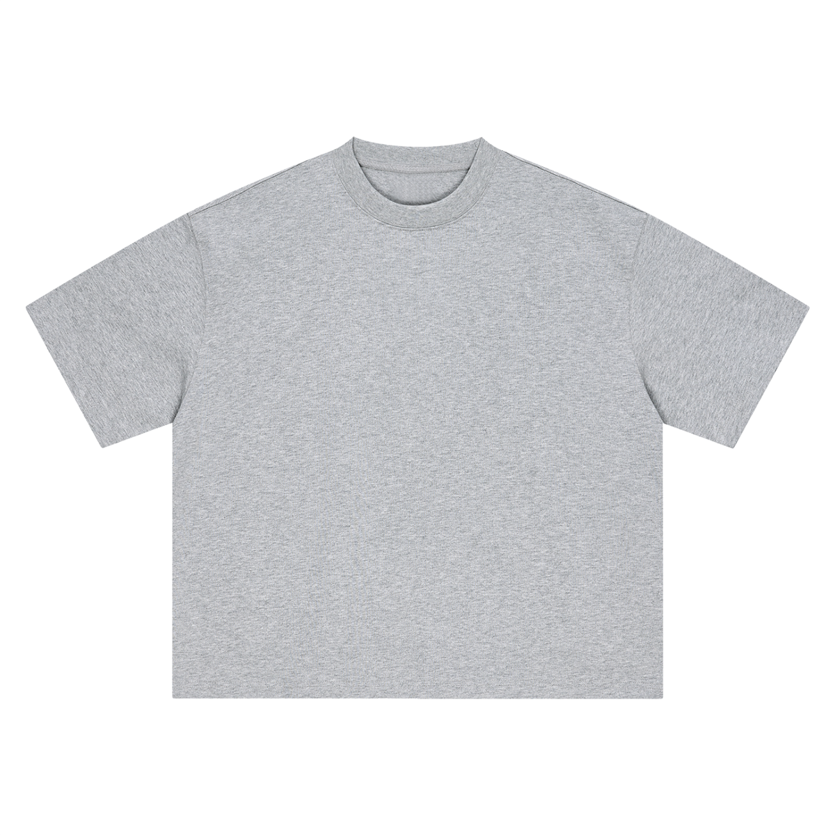Boxy Heavyweight Tee in Marl Grey, front