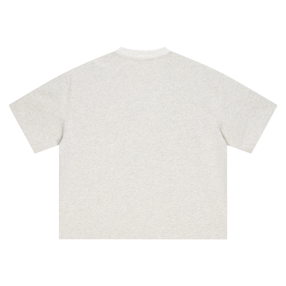 Boxy Heavyweight Tee in Oat Grey, back