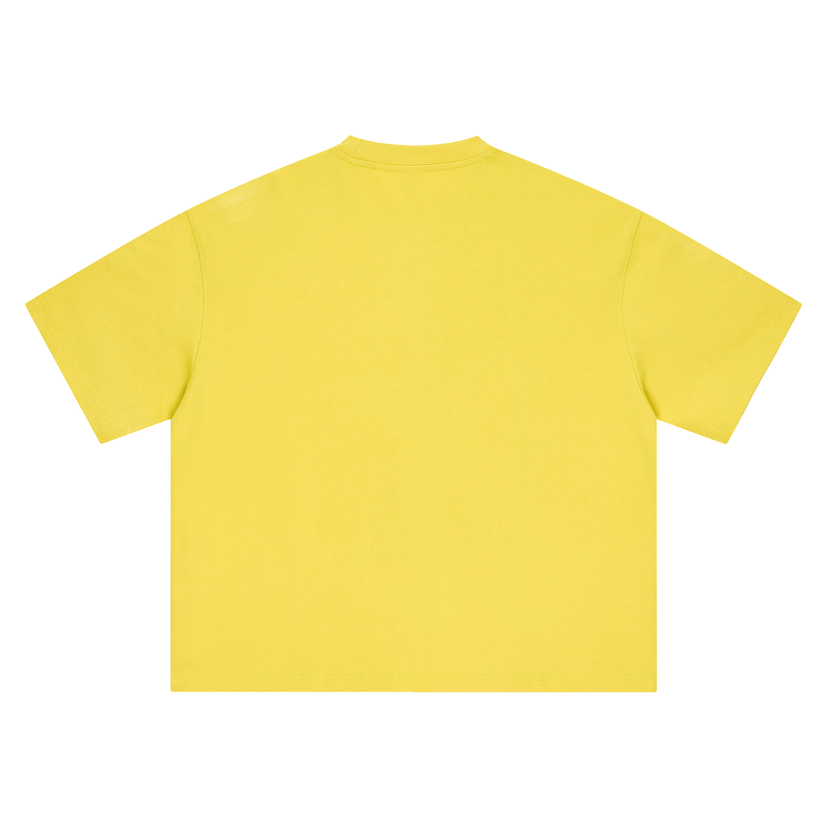 Boxy Heavyweight Tee in Olive Yellow, back