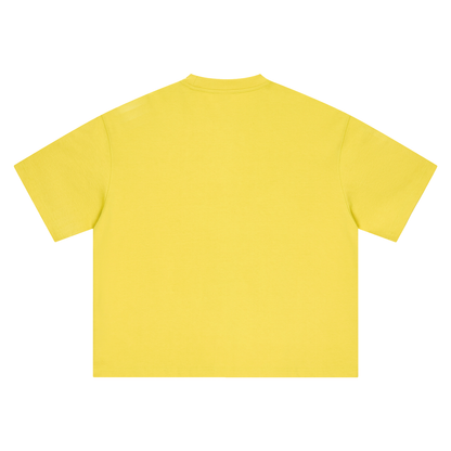 Boxy Heavyweight Tee in Olive Yellow, back