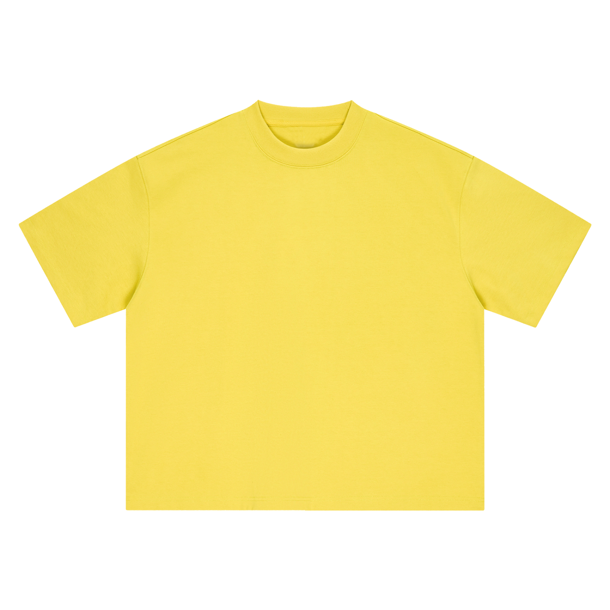 Boxy Heavyweight Tee in Olive Yellow, front
