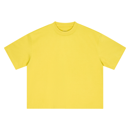 Boxy Heavyweight Tee in Olive Yellow, front