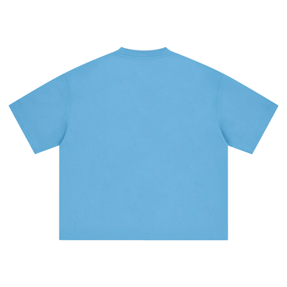 Boxy Heavyweight Tee in Sky Blue, back