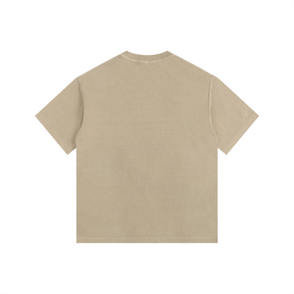 Vintage Wash Oversized Tee in Khaki, back