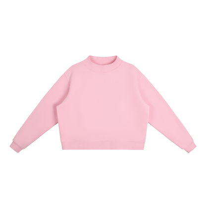 Women's Mock Neck Sweatshirt in Pink, front