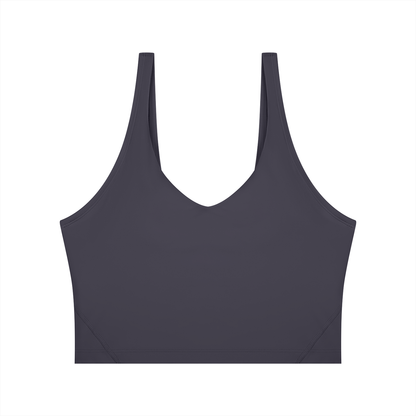 Cropped Yoga Tank in Misty Purple, front