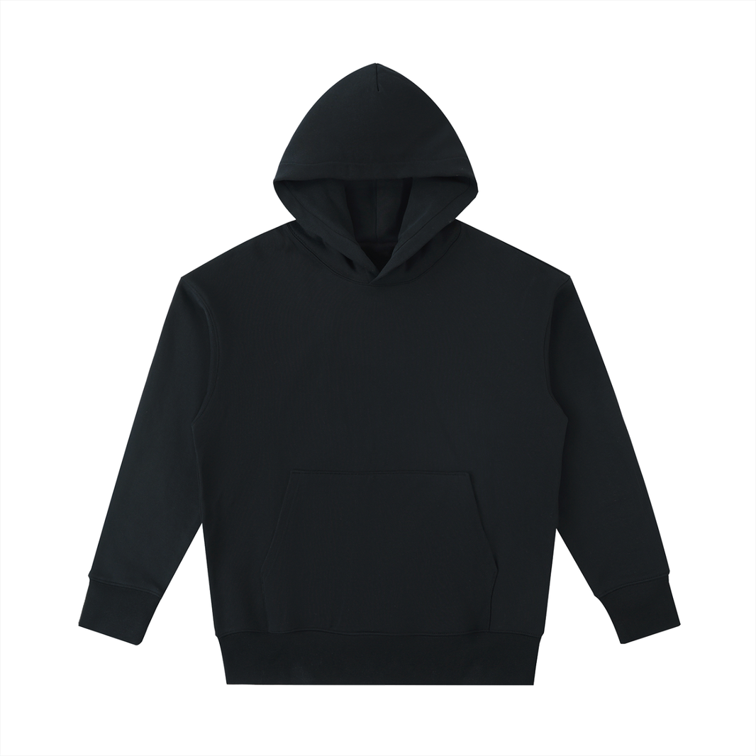 Ultra Heavyweight Cotton Hoodie in Black, front