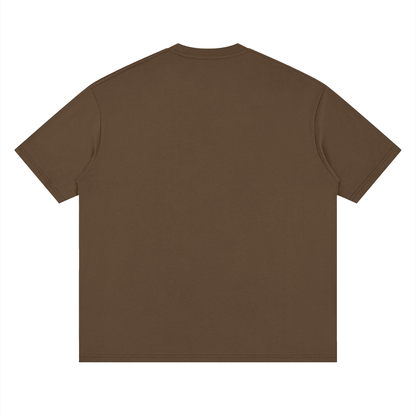 Oversized Drop Shoulder Tee in Dark Brown, back
